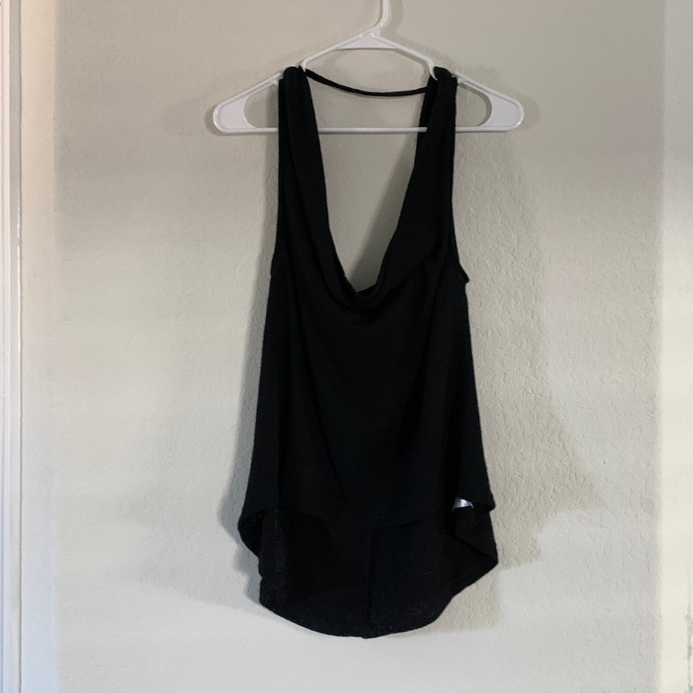 Cowl neck shirt with open back detail